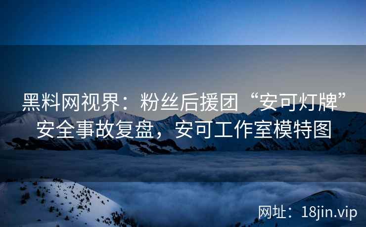 黑料网视界：粉丝后援团“安可灯牌”安全事故复盘，安可工作室模特图