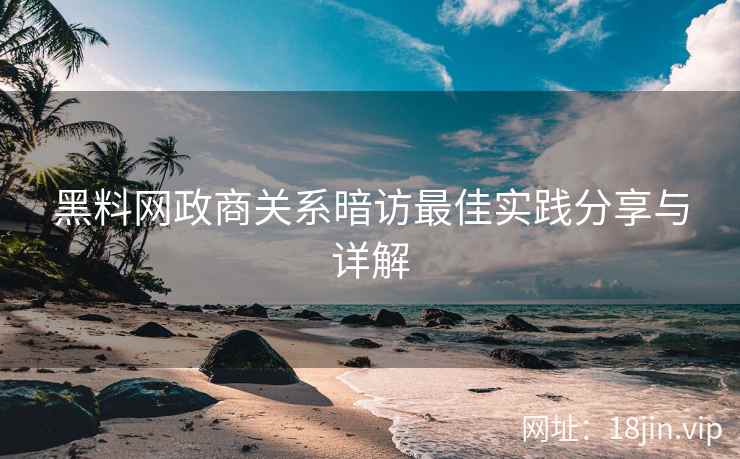 黑料网政商关系暗访最佳实践分享与详解