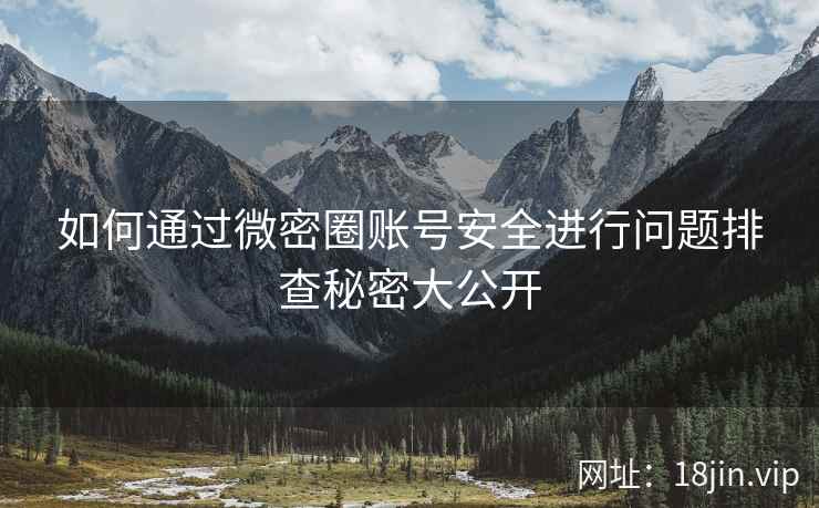 如何通过微密圈账号安全进行问题排查秘密大公开