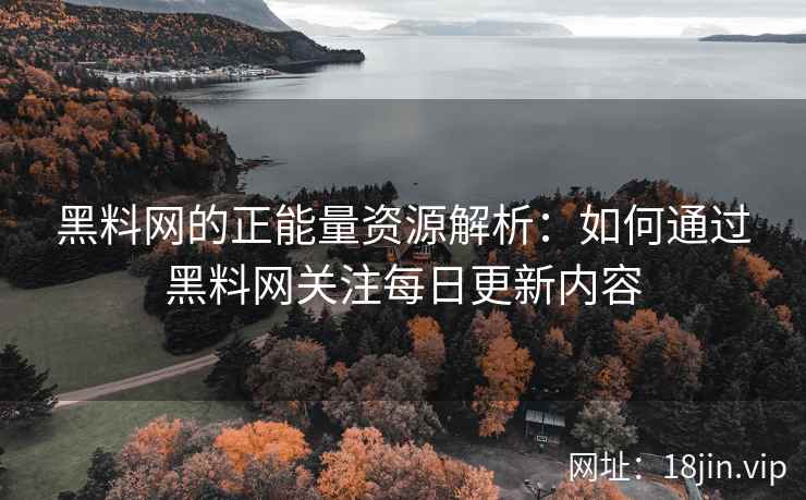 黑料网的正能量资源解析：如何通过黑料网关注每日更新内容