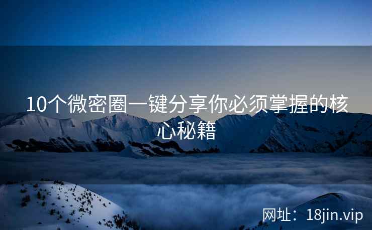 10个微密圈一键分享你必须掌握的核心秘籍  第2张