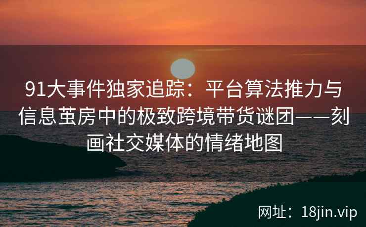 91大事件独家追踪：平台算法推力与信息茧房中的极致跨境带货谜团——刻画社交媒体的情绪地图