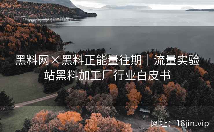 黑料网×黑料正能量往期｜流量实验站黑料加工厂行业白皮书